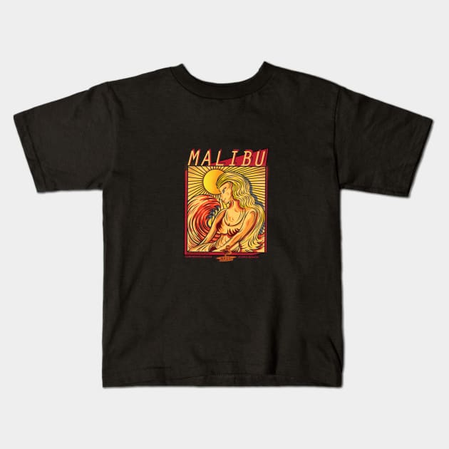 MALIBU BEACH Kids T-Shirt by Larry Butterworth